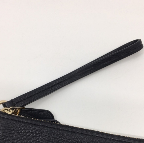 Coach Double Corner Zip Wallet Embossed Black Pebble Leather Gold Tone Hdwr NWT - Picture 11 of 16